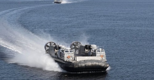 LCAC 100 (foreground) and LCAC 101 arrived at Naval Surface Warfare Center Panama City Division on 2 September.
