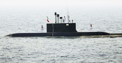 is seen during the naval parade at the end of Exercise 'Zolfaghar 99' on 12 September.