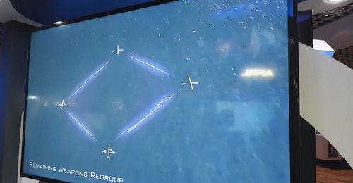 Collaborative Small Diameter Bomb 1s (CSDB-1s) regroup during a video of a Golden Horde demonstration seen in February 2020. The USAF is rethinking its approach to Golden Horde.