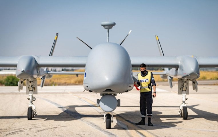 An Eitan (Heron TP) UAV operated by the 210th Squadron. UAVs are now responsible for the majority of the IAF’s flight hours.  (Israeli Air Force)