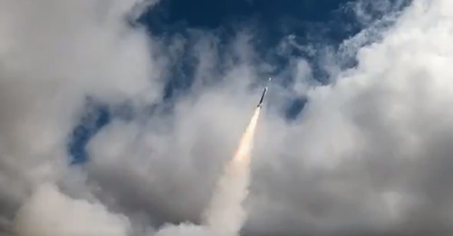 A screenshot showing a dart rocket carrying a prototype radio frequency receiver for the RAAF as it is launched to the edge of space on 19 September from the Koonibba Rocket Range in South Australia, marking the first such commercial rocket launch from...
