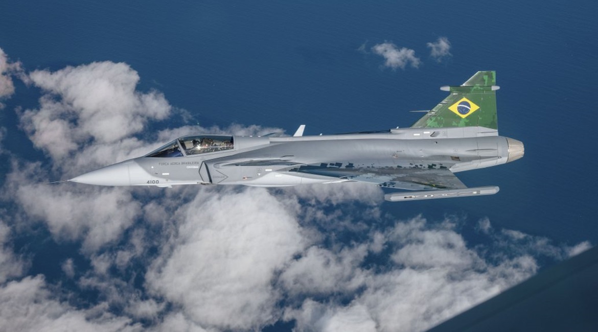 Seen during flight trials in Sweden, the first Gripen E for Brazil has now arrived in-country for further trials ahead of being officially presented to the country in October.