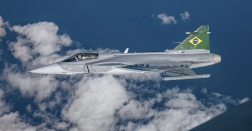 Seen during flight trials in Sweden, the first Gripen E for Brazil has now arrived in-country for further trials ahead of being officially presented to the country in October.