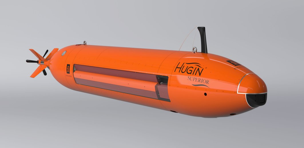Kongsberg Maritime’s HUGIN Superior AUV. India has selected a variant of the HUGIN AUV for the four new hydrographic survey vessels it ordered from GRSE in 2018. (Kongsberg Maritime)