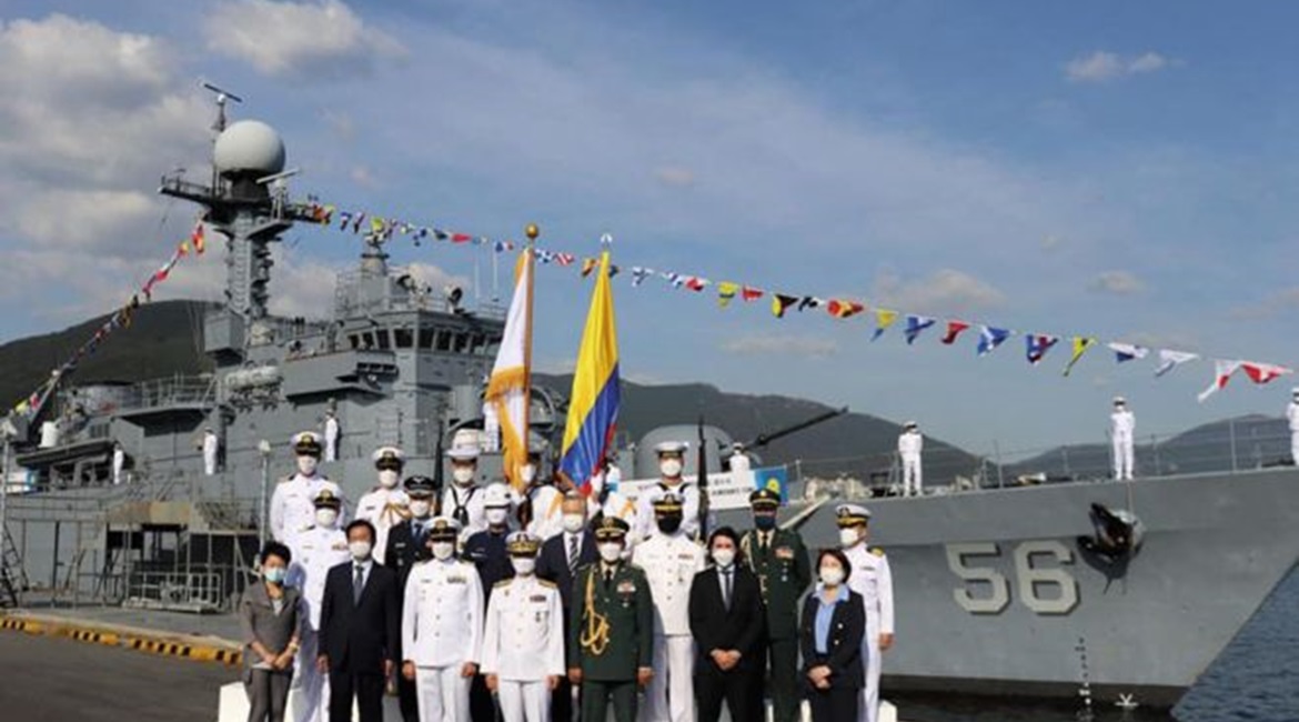 ARC 
        
        , a Po Hang-class corvette that was formerly in service with South Korea, seen here at its handover ceremony.
