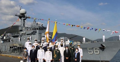 ARC 
        
        , a Po Hang-class corvette that was formerly in service with South Korea, seen here at its handover ceremony.