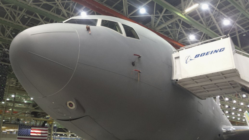 A KC-46A pictured on 24 January 2019. The Pentagon’s top acquisition executive blamed the KC-46A’s fixed-price contract structure for the programme’s ongoing issues. (Janes/Pat Host)