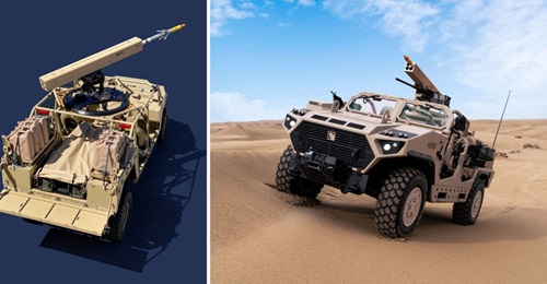 A rendering of Arnold Defense's Fletcher 70 mm rocket launcher for tactical ground vehicles.