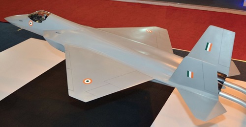Hindustan Aeronautics is planning a partnership with a private-sector company to build India's proposed Advance Medium Combat Aircraft (a model of which is pictured).