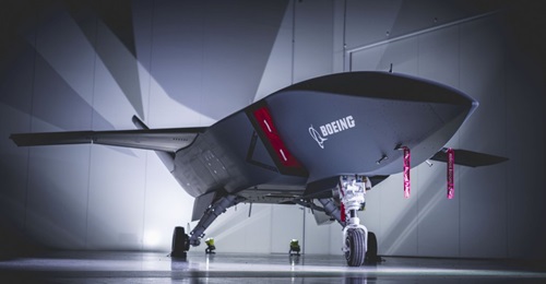 The first prototype of the Boeing Loyal Wingman seen at its roll-out in May. Boeing has confirmed that it will develop a production centre for the aircraft in the Australian state of Queensland.