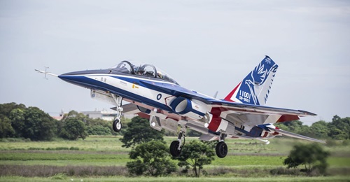 Taiwan's T-5 'Brave Eagle' AJT conducted its first flight in June. The project is cited by Taiwan as one that can support greater collaboration between local and foreign firms.