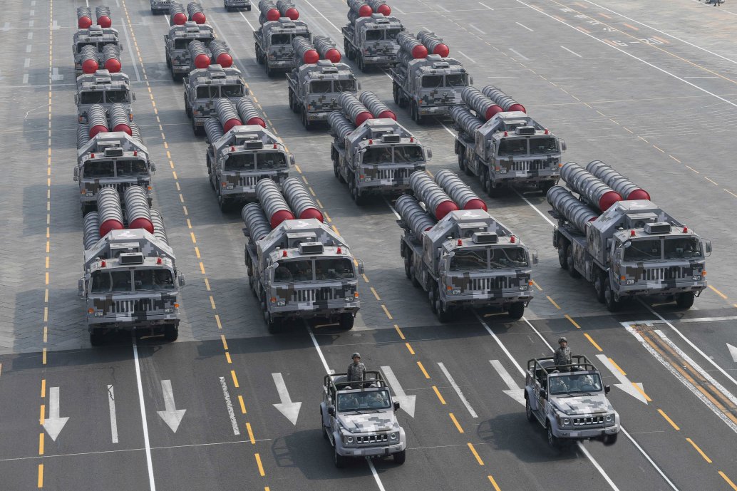 CASIC – manufacturer of Chinese missile systems including the HQ-9 air defence system, seen here on parade in 2019 – has outlined its expansion plans for China’s (2021–25) 14th Five Year Plan (FYP). (Chinese MoD)