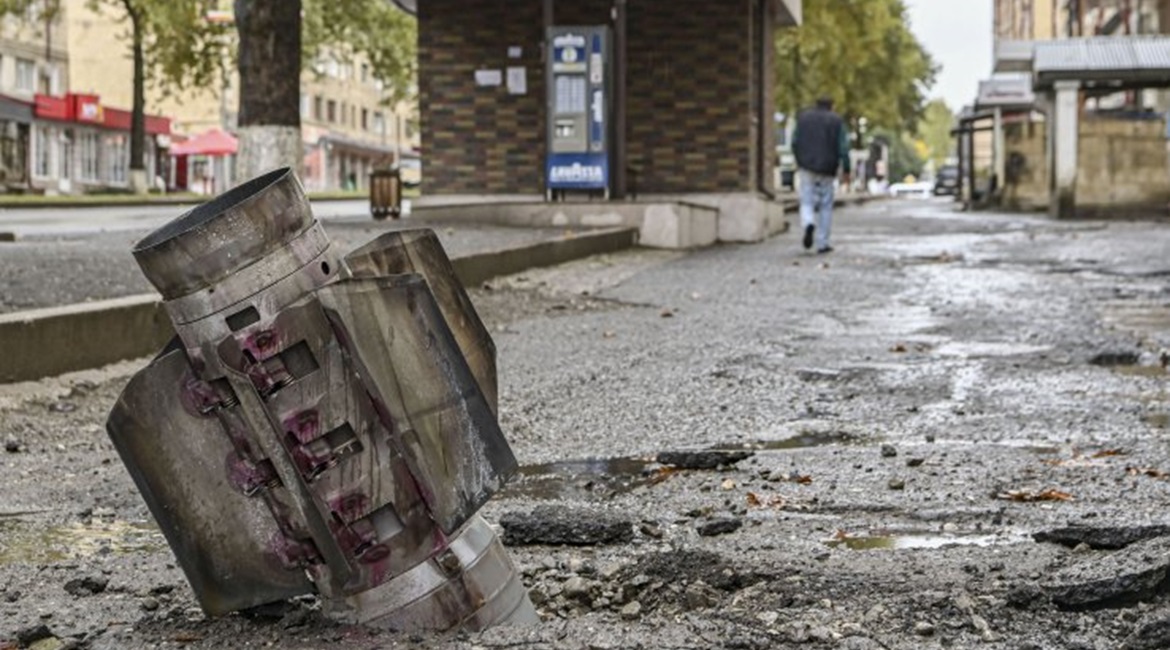 A Smerch rocket motor in Stepanakert on 6 October.
