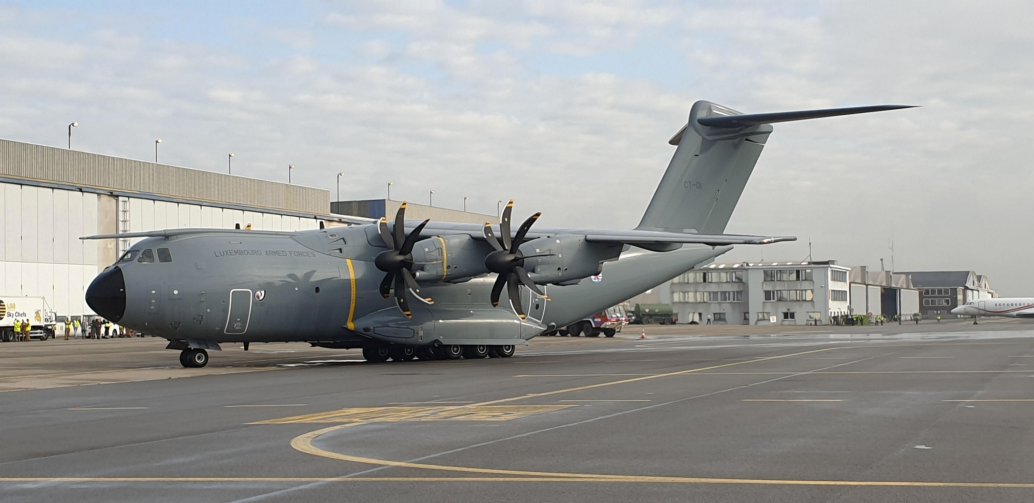 The Luxembourg Armed Forces’ A400M joined Belgium’s 15 Wing at Melsbroek on 9 October. (Janes/Nicholas Fiorenza)