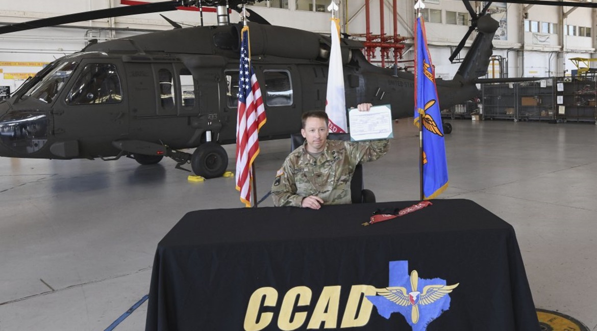 Corpus Christi Army Depot Commander, Colonel Joseph Parker, hosted a formal signing ceremony to mark the release to service of the UH-60V Black Hawk.