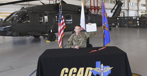 Corpus Christi Army Depot Commander, Colonel Joseph Parker, hosted a formal signing ceremony to mark the release to service of the UH-60V Black Hawk.