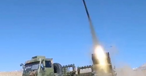 The PLAGF's Tibet Military District recently practised area denial operations in Tibet using MRL-deployed mines