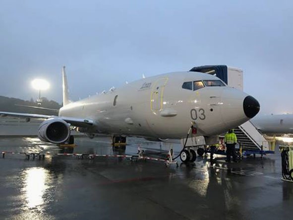 Aircraft ZP803 seen at Boeing Field in the United States ahead of its delivery flight to RAF Lossiemouth on 14 October. (Boeing)