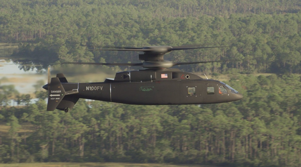 The SB>1 Defiant on 12 October reached 211 kt in straight and level flight and 232 kt in a descent with about two-thirds propeller torque and engine power. The aircraft is being developed for the US Army's FLRAA effort.