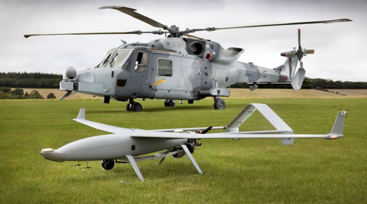 A British Army Lynx Wildcat helicopter controlled a Callen-Lenz semi-autonomous UAV during a recent MUM-T demonstration conducted by Leonardo.
