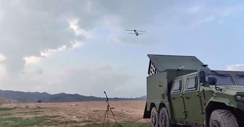 CETC released footage on 13 October showing a multiple UAV launch system based on a modified Dongfeng Mengshi 6×6 CTL181A armoured vehicle.