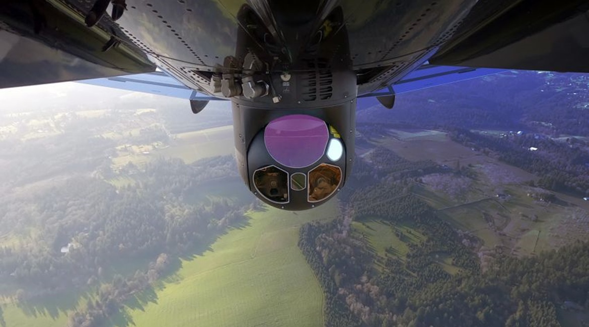 The FLIR Star SAFIRE 380X imaging gimbal upgrade. It supports missions including intelligence, surveillance, and reconnaissance (ISR) and synthetic aperture radar (SAR).