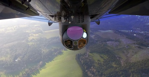 The FLIR Star SAFIRE 380X imaging gimbal upgrade. It supports missions including intelligence, surveillance, and reconnaissance (ISR) and synthetic aperture radar (SAR).