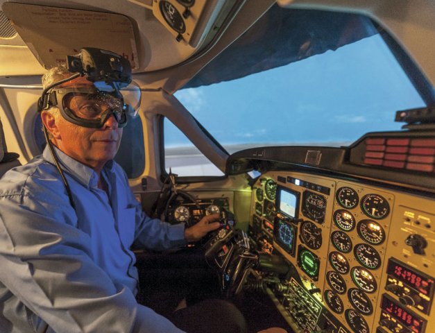 Covid-19 has caused a reduction in demand for Elbit Systems’ commercial aviation offerings, which include the Skylens wearable heads-up display.  (Elbit Systems Ltd)