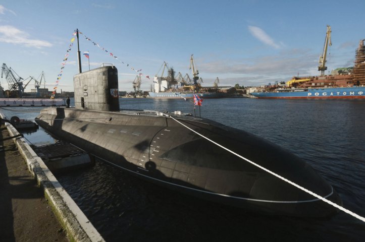 
        The Project 636.3 diesel-electric submarine 
        Volkhov
         joined the Russian Navy on 24 October.
       (Admiralty Shipyards)