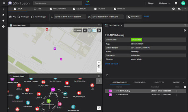 A screenshot of BAE Systems’ GXP Fusion software running on the GXP Xplorer end user interface  (Credit: BAE Systems )