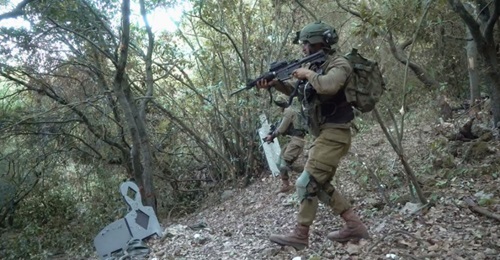 Soldiers train in dense woodland at the new facility, which replicates conditions likely to be experienced fighting Hizbullah on the Lebanese border.