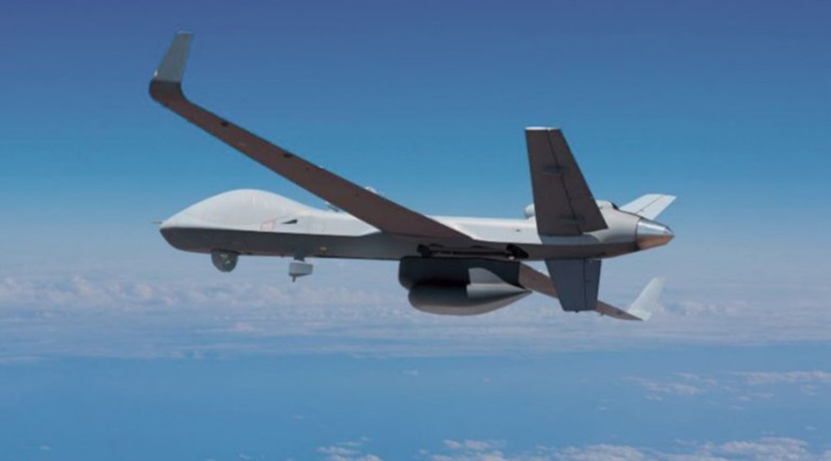 The SeaGuardian (pictured) is the maritime version of the SkyGuardian MALE UAV, and is equipped with a SeaVue radar, SAGE 750 ESM, and other systems pertinent to the over water mission.