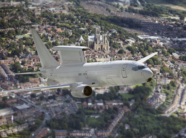 An artist’s impression of how the E-7 AEW&C aircraft will appear in UK service. The RAF is acquiring five such aircraft to replace its current E-3D Sentry platforms.  (Crown Copyright)