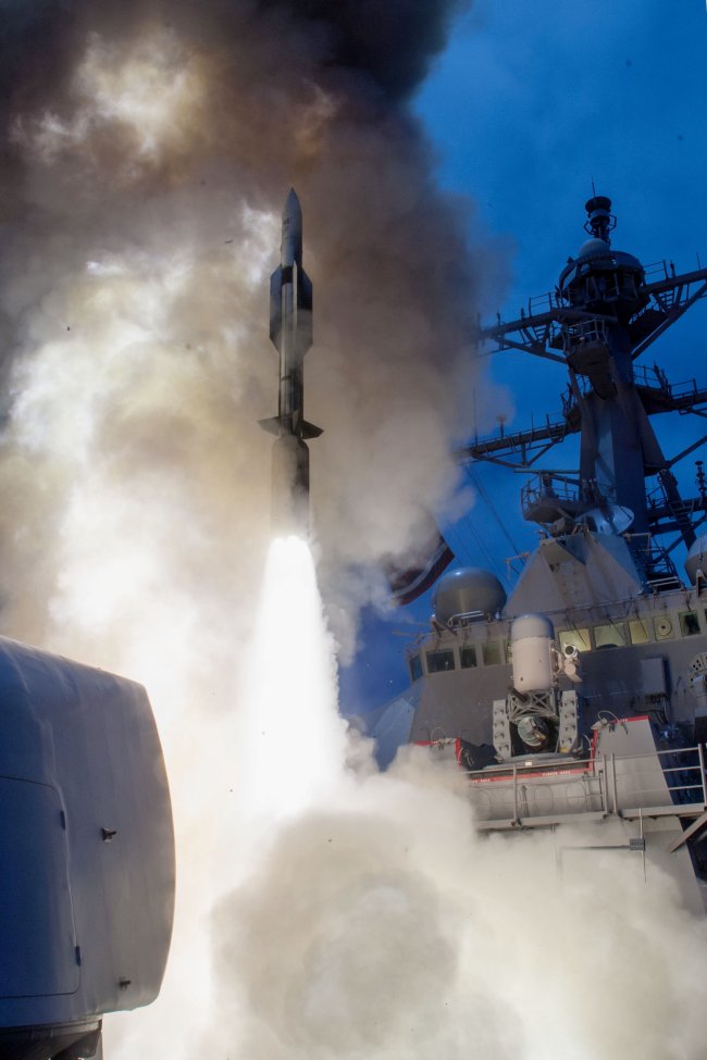 The US Army’s MRC programme will exploit a variant of the US Navy’s BGM-109 Tomahawk, and the SM-6 anti-air warfare/ballistic missile defence/anti-surface warfare missile (shown here). (US Navy)