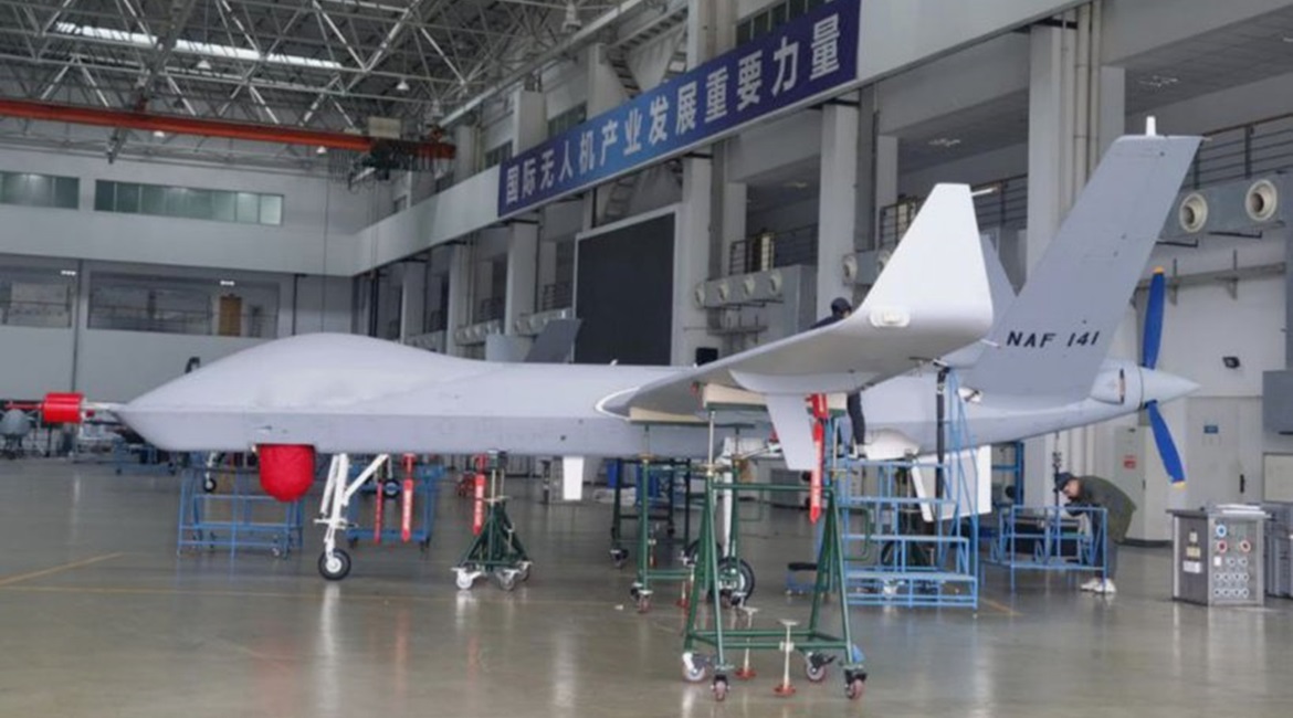One of two Wing Loong II unmanned aircraft that Nigeria has acquired from China, a senior Nigerian Air Force official disclosed on 10 November.