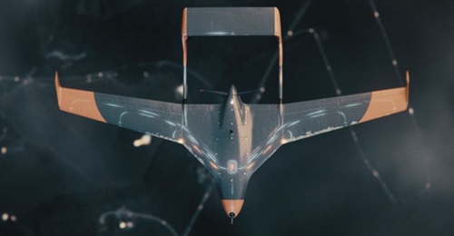 Artist's illustration of UBIQ Aerospace's autonomous de-icing solution for UAVs using atmospheric sensors to alert the system when there is a risk of icing conditions.