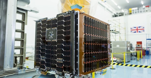 The UK's Carbonite 2 satellite seen here at the facilities of joint developer Surrey Satellite Technology Ltd. Carbonite 2 is the UK's first low-Earth orbit high-definition imagery and video satellite, and is an example of the country's space capabilit...