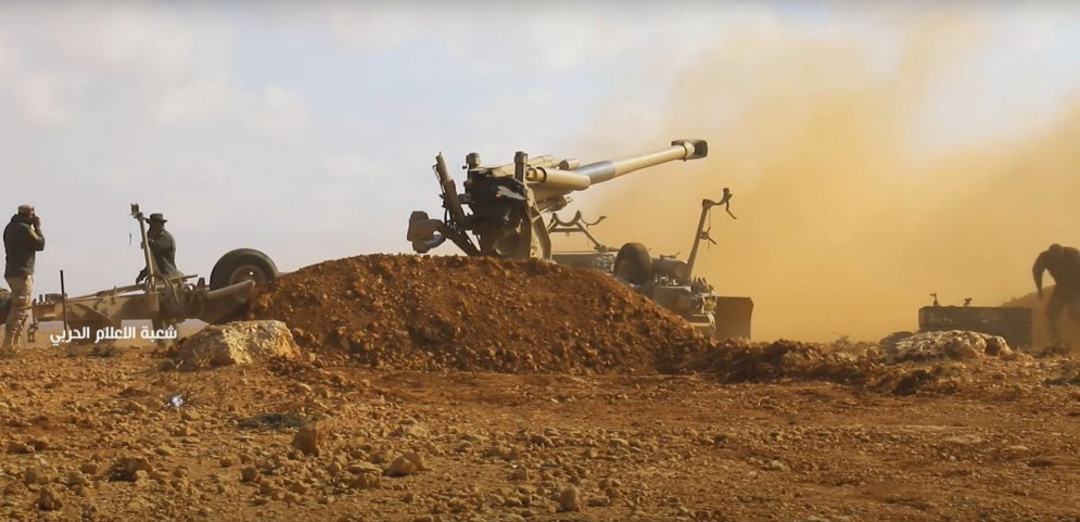 What appeared to be a 155 mm G5 gun-howitzer featured in a video of an LNA exercise.  (Libyan National Army)