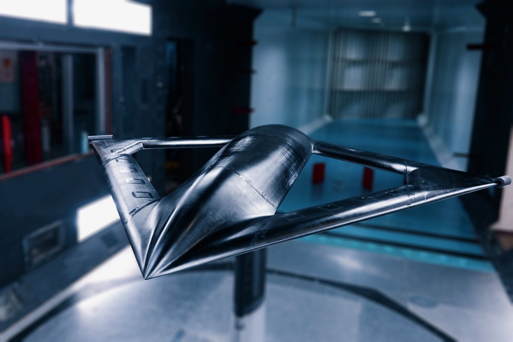 This coplanar joined-wing model is indicative of several aircraft configurations, conventional and unconventional, Aurora Flight Sciences and Boeing may explore under the CRANE programme. Boeing has conducted numerous test activities in the domain of active flow control, including wind tunnel and flight tests.  (Aurora Flight Sciences)