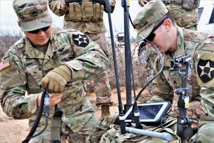 US Army soldiers conduct electronic warfare operations during field exercises at Camp Atterbury  (US Army)