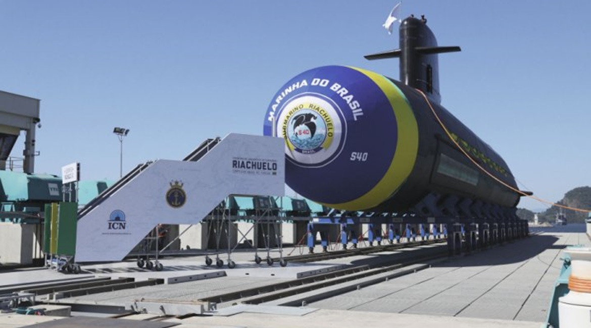 Brazil's first Riachuelo-class submarine, seen here prior to its launch in 2018. Indonesia is studying a variant of the class for its naval requirements.