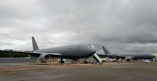 A pair of Boeing KC-46A Pegasus tanker aircraft prior to delivery to the USAF. The service is to filed an interim solution for its remote vision system problem, to be known as ERVS.