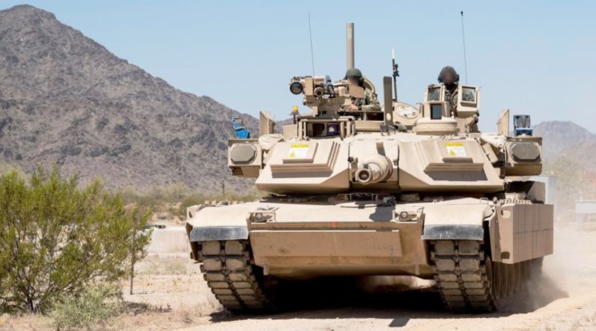 A US Army Abrams MBT featuring Rafael's Trophy APS.