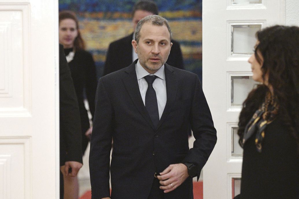 President of the Free Patriotic Movement (FPM) Gebran Bassil arrives for talks at the Ministry of Trade in Hungary’s capital Budapest on 26 November 2019. The US has imposed sanctions on Bassil in relation to corruption allegations under the US Global Magnitsky Act. (Attila Kisbenedek/AFP via Getty Images)