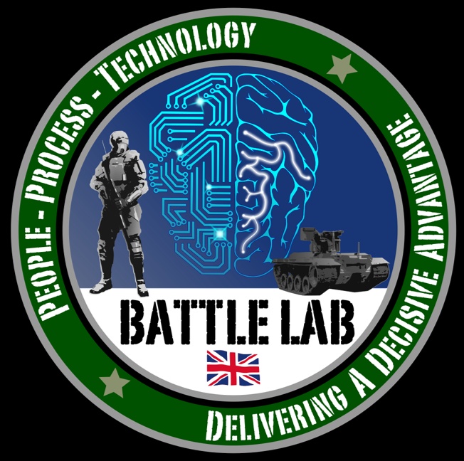 This image shows the logo of the Army BattleLab and engenders some of the technologies that it hopes to bring together.  (Credit: UK MoD)