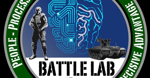 This image shows the logo of the Army BattleLab and engenders some of the technologies that it hopes to bring together.