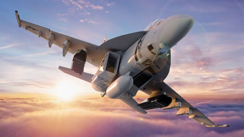 BAE Systems Electronic Systems will manufacture additional seekers for the AGM-158C LRASM under a USD60 million contract from Lockheed Martin awarded in June 2020. The image depicts LRASM mounted on the inner pylons of an F/A-18E/F Super Hornet. (BAE Systems)
