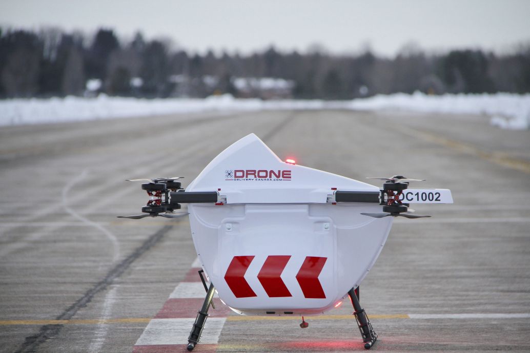 DDC’s Sparrow UAV. The aircraft has a range of 30 km and a payload capacity of 4.5 kg. (Drone Delivery Canada)