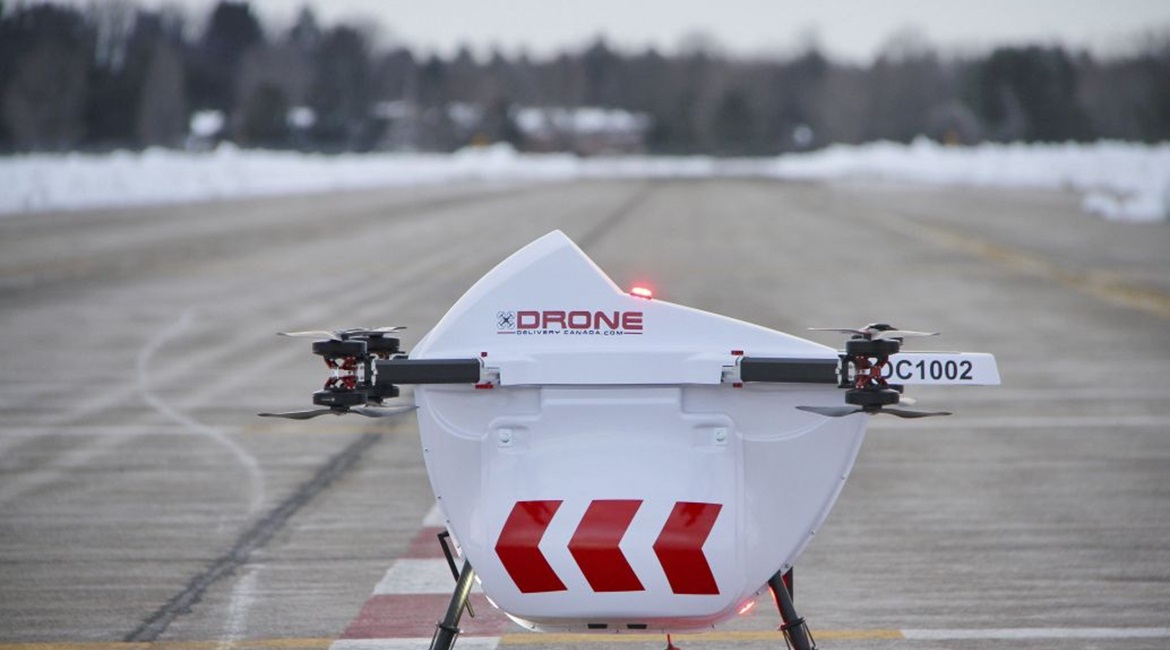 DDC's Sparrow UAV. The aircraft has a range of 30 km and a payload capacity of 4.5 kg.