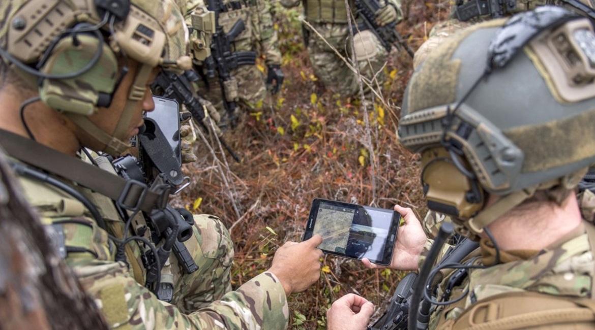 Members of the US Air Force 6th Special Operations Squadron operate an Android-like end user device during training exercises.